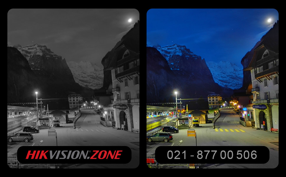 تفاوت تصویر دوربین مداربسته دید در شب رنگی و سیاه سفید